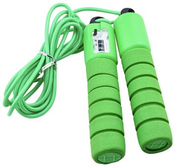 Springtouw Met Elektronische Teller Professionele Verstelbare Snelle Snelheid Tellen Skipping Kind Mannen Body Building Fitness Gym Mma groen