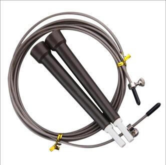 Sprong Springtouwen Kabel Staal Verstelbare Snelle Speed Abs Handvat Springtouwen Crossfit Training Boksen Sport Oefeningen Donkergrijs