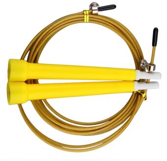 Sprong Springtouwen Kabel Staal Verstelbare Snelle Speed Abs Handvat Springtouwen Crossfit Training Boksen Sport Oefeningen geel