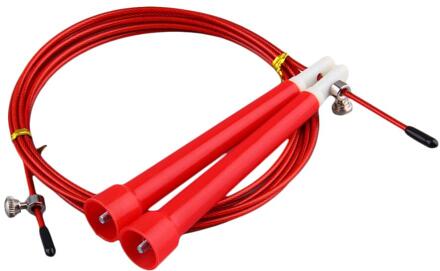Sprong Springtouwen Kabel Staal Verstelbare Snelle Speed Abs Handvat Springtouwen Crossfit Training Boksen Sport Oefeningen Rood