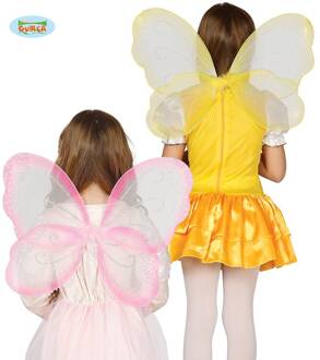 Sprookjes vleugels 50cm Geel - Beige - Creme, Roze