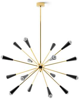 Sputnik LED hanglamp, goud/zwart goud, zwart (RAL 9005)