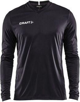 Squad Jersey Solid LS Shirt Heren Sportshirt - Maat L  - Mannen - zwart/wit