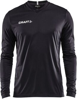 Squad Jersey Solid LS Shirt Heren Sportshirt - Maat S  - Mannen - zwart/wit