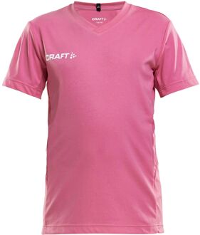 Squad Jersey Solid SS Shirt Junior  Sportshirt - Maat 122  - Unisex - roze/wit Maat 122/128