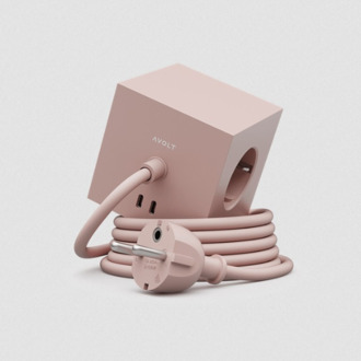 Square 1  | Design Stekkerdoos met USB-C & 1.8m Kabel - Oud roze Multicolor