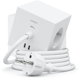 Square 1 stekkerdoos USB-C 30W 1,8 m Opal White Martinelli Luce Wit