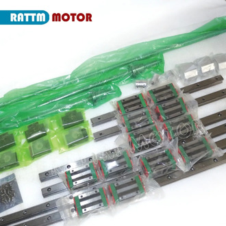 Square Linear guides sets 6pc 400/1000/1500mm & 3pc Ballscrew 2005-400/1000/1500mm with Nut & 3set BK/B15 & Couuling