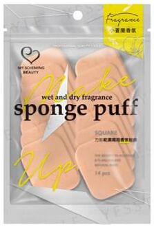 Square Wet & Dry Fragrance Sponge Puff 14 pcs