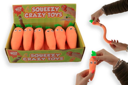 Squeeze en stretch wortel 16cm oranje