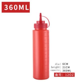 Squeeze Squirt Kruiderij Salade Ketchup Flessen Met Twist Op Cap Deksels Mosterd Mayo Sauzen Olijfolie Keuken Draagbare Gadget 12oz rood