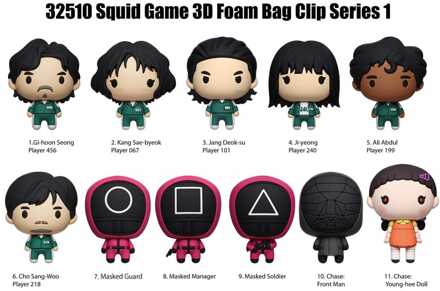 Squid Game 3D PVC Bag Clips Series 1 Display (24)