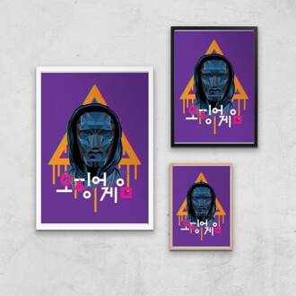 Squid Game Front Man Paint Giclee Art Print - A2 - White Frame Meerdere kleuren