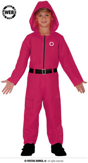 Squid Game Kostuum Rode Overall Kind Rood - Zalm