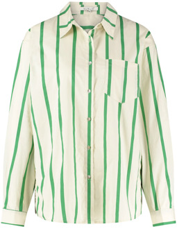 Ss24045198 ryleigh blouse stripe light sand/green Print / Multi - XS