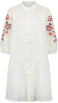 Ss24122717 ame dress embroidery off white Wit - L