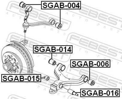 Ssangyong Draagarmrubber SGAB015