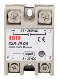 Ssr-10DA/25DA/ 40DA Dc Controle Ac Ssr Wit Shell Eenfase Solid State Relais
