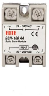 Ssr-60AA/80AA/100AA Ac Controle Ac Ssr Wit Shell Eenfase Solid State Relais