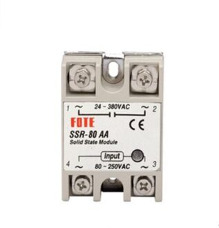 Ssr-60AA/80AA/100AA Ac Controle Ac Ssr Wit Shell Eenfase Solid State Relais