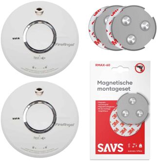 ST-622 Rookmelderset + magnetische montagesets 2-pack - 10 jaar batterij Wit