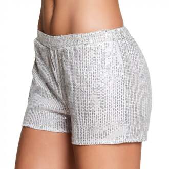 St. Hotpants Sequins Zilver Maat M