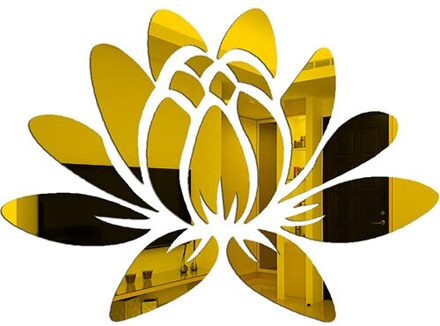 St Modieuze Diy Lotus 3D Spiegel Sticker Woonkamer Art Home Decoratie Badkamer Acryl Spiegel Sticker gouden