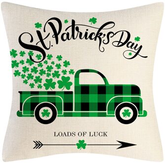 St. Patrick Brief Gedrukt Kussensloop Linnen Kussensloop Woondecoratie Accessoires Kussensloop