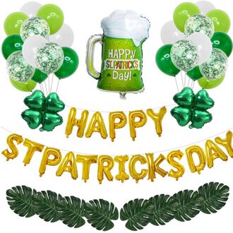 St. Patrick Dag Decoraties Lucky Ierse Klaver Ballonnen Gelukkige St. Patrick Dag Letters Voor Ierse Festival Feestartikelen 2