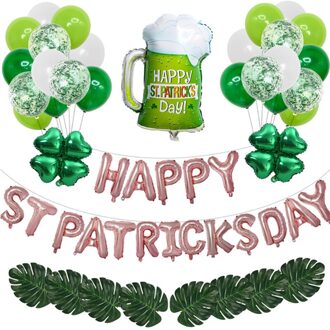 St. Patrick Dag Decoraties Lucky Ierse Klaver Ballonnen Gelukkige St. Patrick Dag Letters Voor Ierse Festival Feestartikelen 3