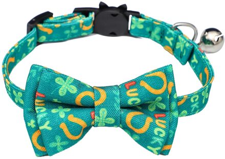 St. Patrick Dag Verstelbare Puppy Kleine Huisdier Kraag Ketting Met Bell En Zachte