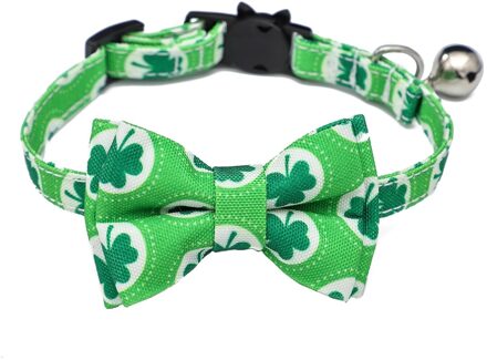St. Patrick Dag Verstelbare Puppy Kleine Huisdier Kraag Ketting Met Bell En Zachte