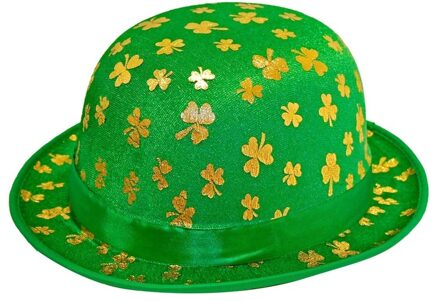 St. Patricks Day feest bolhoed groen met klaver print - Verkleedhoofddeksels