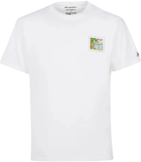 St Tropez Ansichtkaart Wit T-shirt MC2 Saint Barth , White , Heren - 2Xl,Xl,L,M