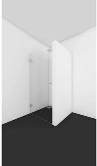 ST01 Nisdeur - 90x200cm - helder Clearglas - dikte 8mm - chroom ST0110090