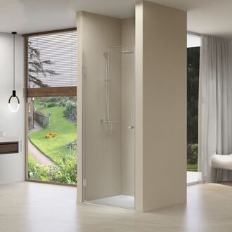 ST01 Nisdeur - 90x200cm - helder clearglas - dikte 8mm - incl. dichtingen - chroom ST01LP10090