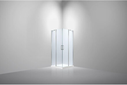 ST02 Hoekinstap - 98x200cm - stabilisatiestang - helder glas - 6mm ST02320100 Chroom