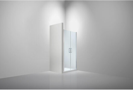 ST02 Saloondeur - 90x200cm - incl glasbehandeling - incl muurprofiel - chroom ST0240090