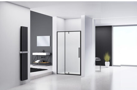 ST04 Nisdeur - 120x200cm - helder glas - dikte 6mm - zwart ST04300120KP