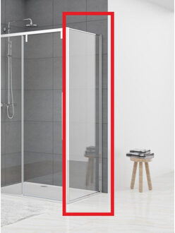 ST06 Vaste Wand - 70x200cm - Helder glas - dikte 8mm - tbv hoekcabine - muurprofiel - Chroom ST0635070W