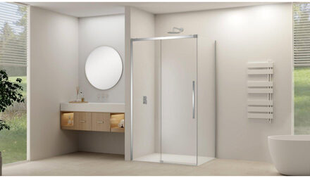 ST09 Schuifdeur tbv hoekcabine - 180x200cm - helder glas - soft-close - Chroom ST09350180HECH