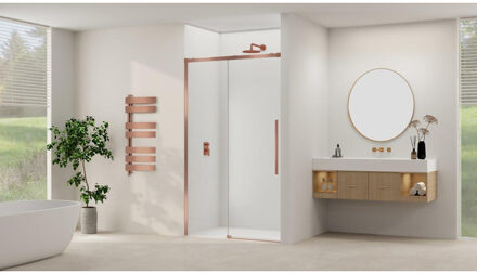 ST09 Schuifdeur vast deel - 157.5x200cm - helder glas - soft-close - incl. Koper Geborsteld ST09300160HESC