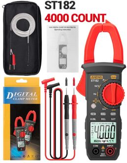 ST182 Digitale Stroomtang Ampèremeter Ac Huidige Multimeter Dc/Ac Voltage Tester Amp Hz Capaciteit Ncv Ohm Temperatuur Test