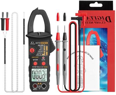 ST184 6000 Telt Digitale Professionele Multimeter Stroomtang True Rms Ac/Dc Spanning Tester Ac Stroom Hz Capaciteit Ohm zwart