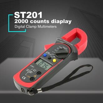 ST201 2000 Telt Digitale Stroomtang Digitale Ampèremeter Ac/Dc Spanning Tester Weerstand Diode Continuïteit Test Data Hold