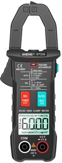 ST206 Digitale Multimeter Power Meter 6000 Graven Auto Range Ac/Dc Stroom Spanning Transistor Tester zwart