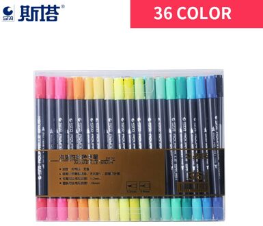 Sta 48/80 Kleuren Dubbele Hoofd Kunstenaar Oplosbare Gekleurde Schets Marker Borstel Pen Set Voor Tekening Verf Art marker Levert 36 kleuren