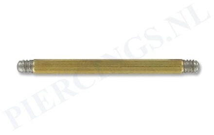 Staafje barbell 1.6 mm goud kleur 19 mm