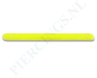 Staafje barbell flexibel acryl 16 mm geel