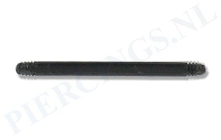 Staafje barbell flexibel acryl 16 mm zwart
